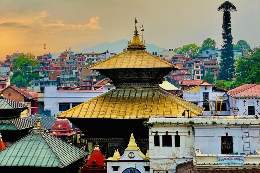 Golden temple roofs of Pashupatinath.